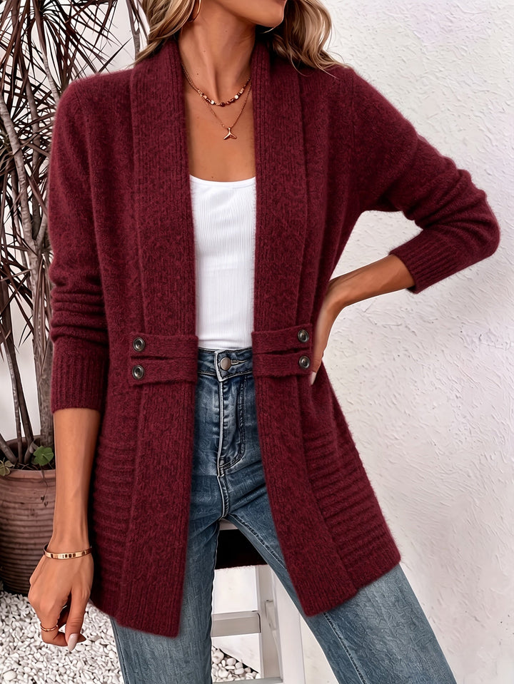Elegante Dames Cardigan - Open Voorkant & Ingenaaide Taille