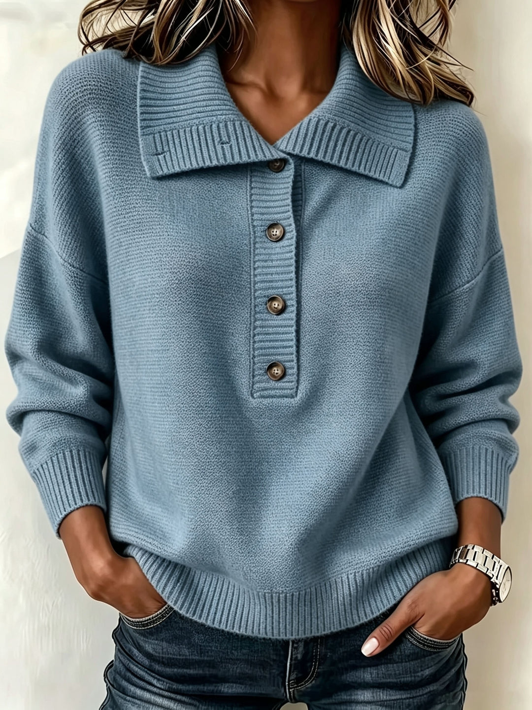 Nicole | Dames Herfst trui met Knopen