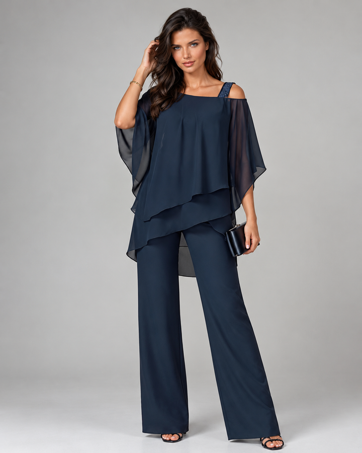 Monique™ | Elegante Tweedelige Set Met Gelaagde Top