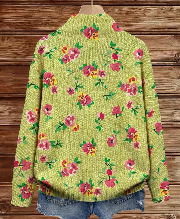 Pauline | Roze bloemenlimoen vest met rits