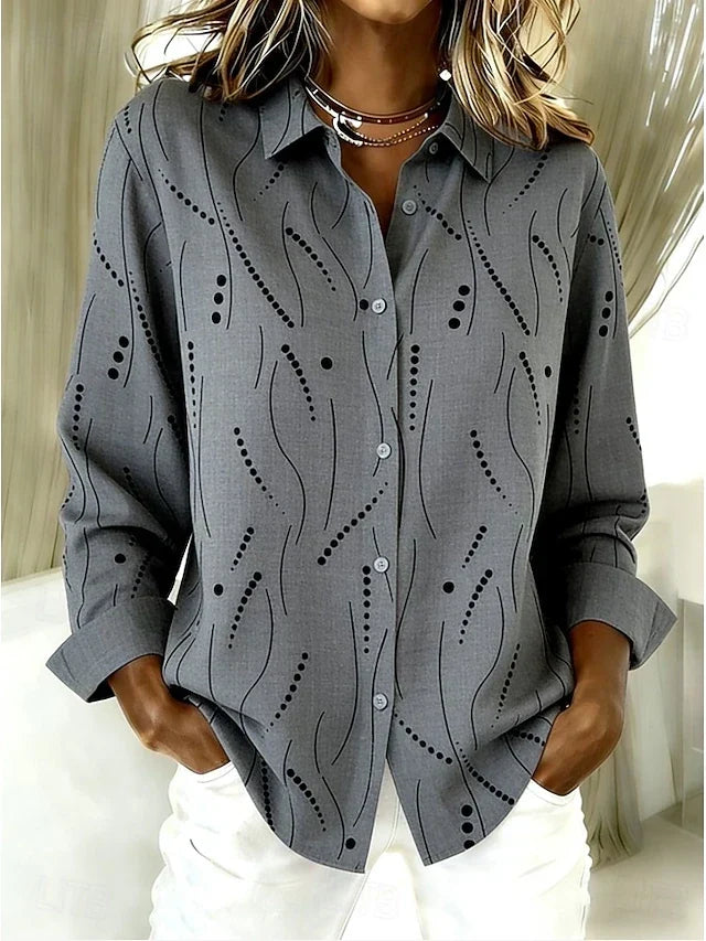 Willeke | Vlotte Blouse met Fijne Stippenprint