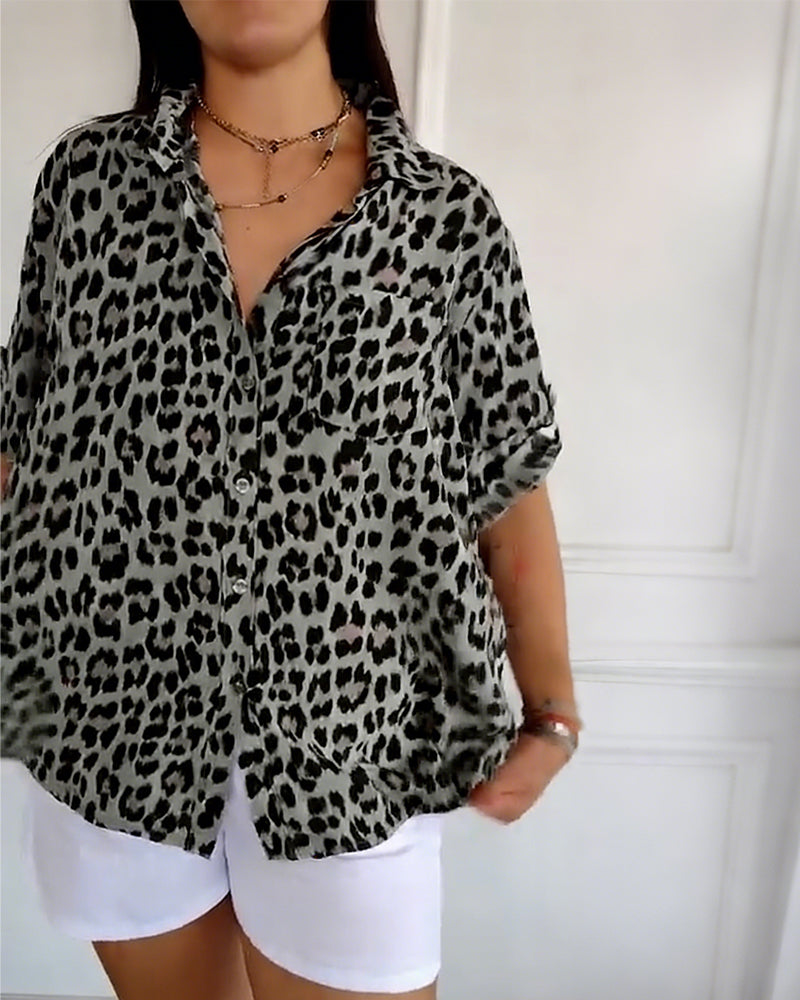 Modieuze Blouse met Luipaardprint