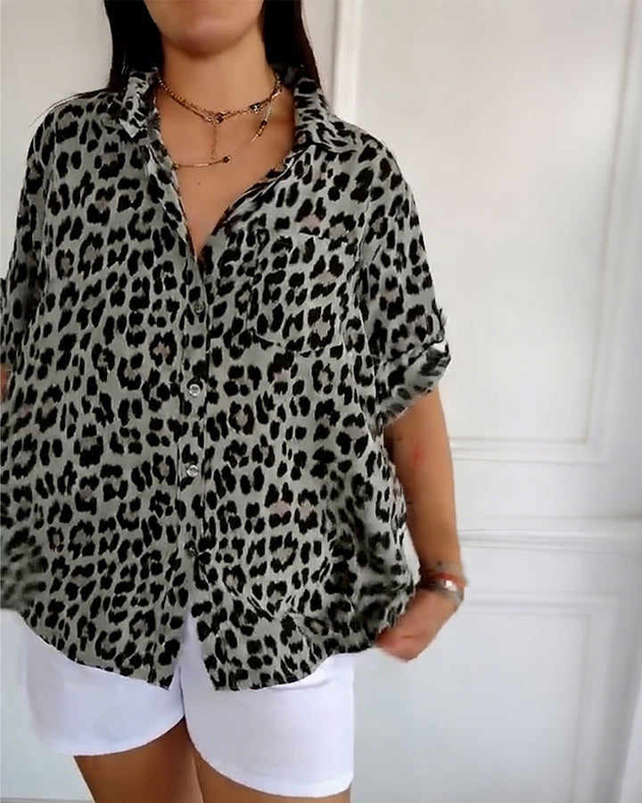 Modieuze Blouse met Luipaardprint
