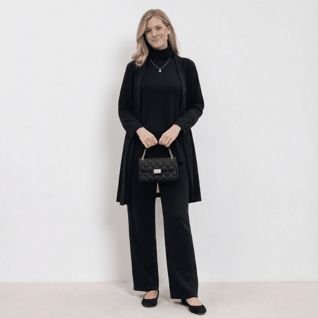 Barbara Cardigan Brei Top & Broek Set | Verfijnde Drie-Delige Brei Co-Ord