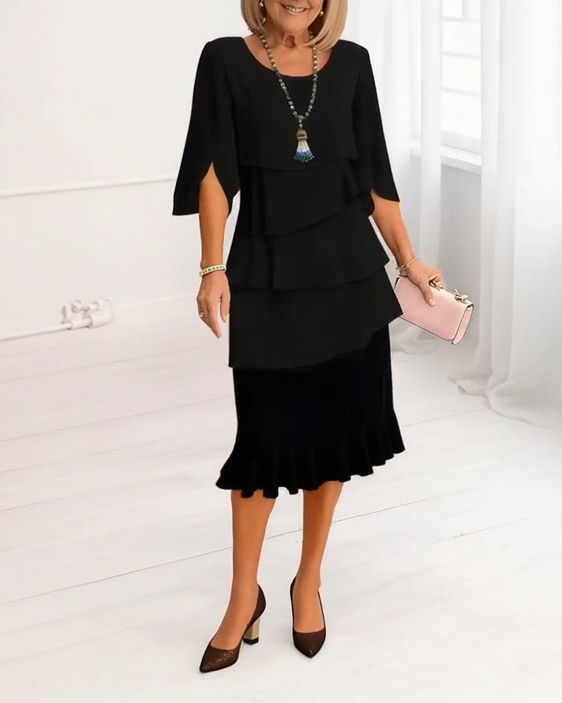 Sophie – Elegante fluïde jurk met ruches