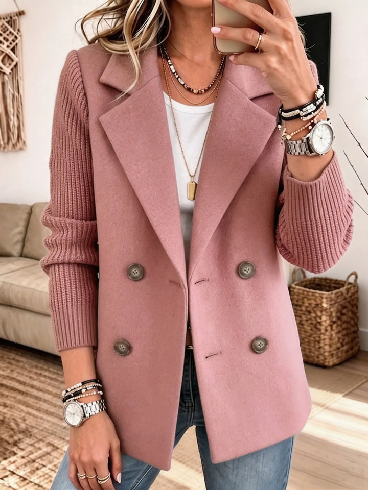 Dames Blazer met Gebreide Mouwen — Elegant en Warm