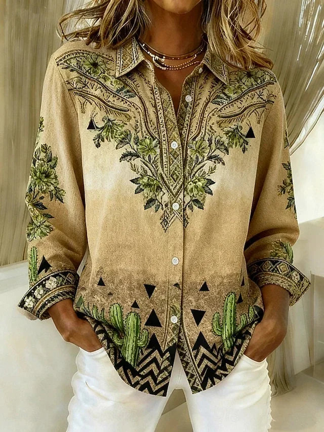 Neeltje | Vintage Bloementoverhemdblouse