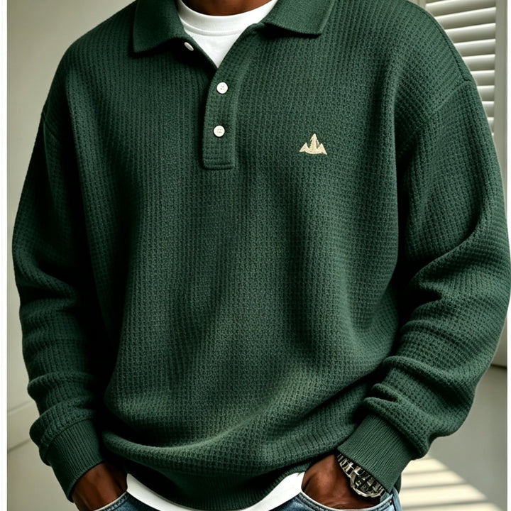Doris | Wafelpolo Sweatshirt Groen