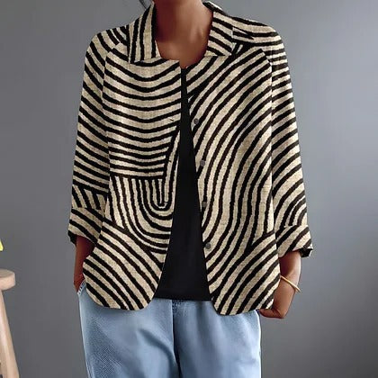 Nicolien | Elegante Gestreepte Blazer
