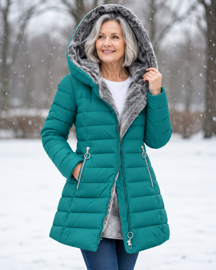 Warme Gewatteerde Winterjas Met Capuchon