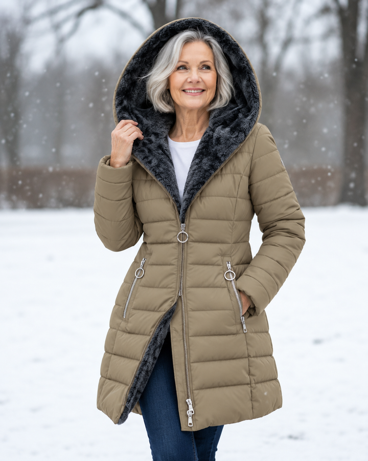 Warme Gewatteerde Winterjas Met Capuchon