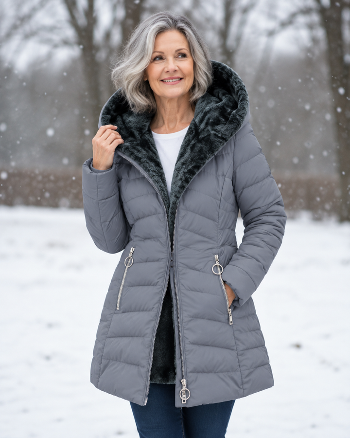 Warme Gewatteerde Winterjas Met Capuchon