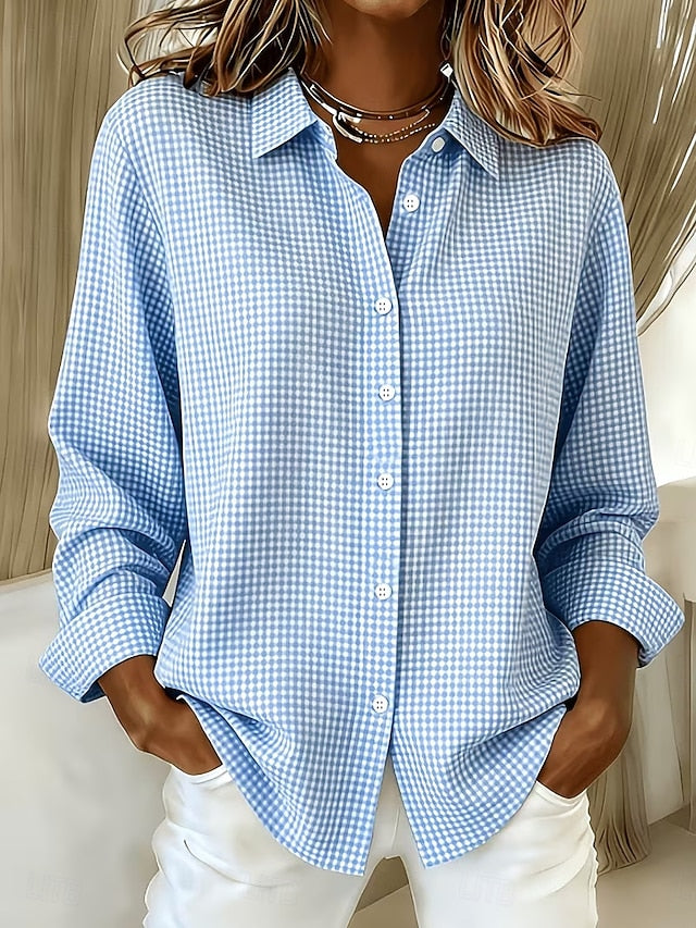 Nettie | Soepelvallende Geruite Blouse