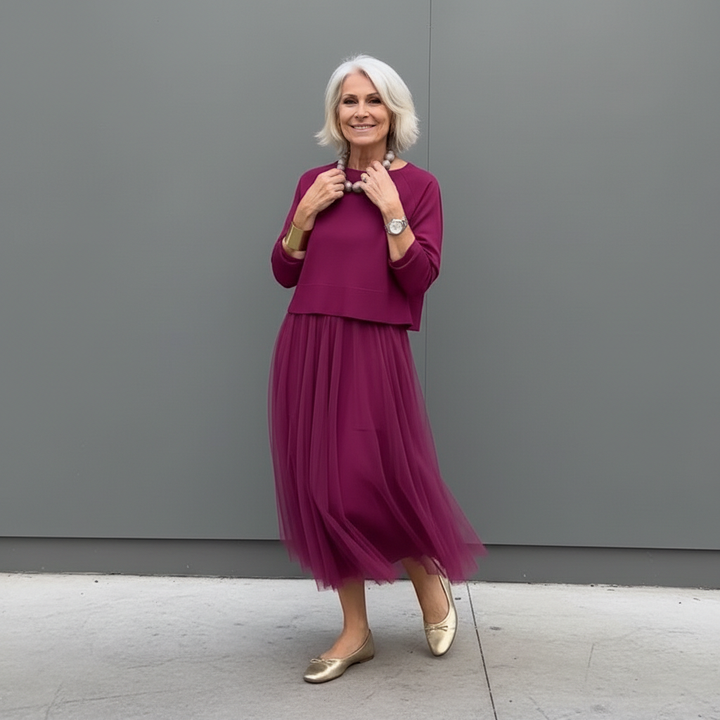 Emmie™ Elegante Twee-Delige Set | Moeiteloos Gebreide Laagjurk Set