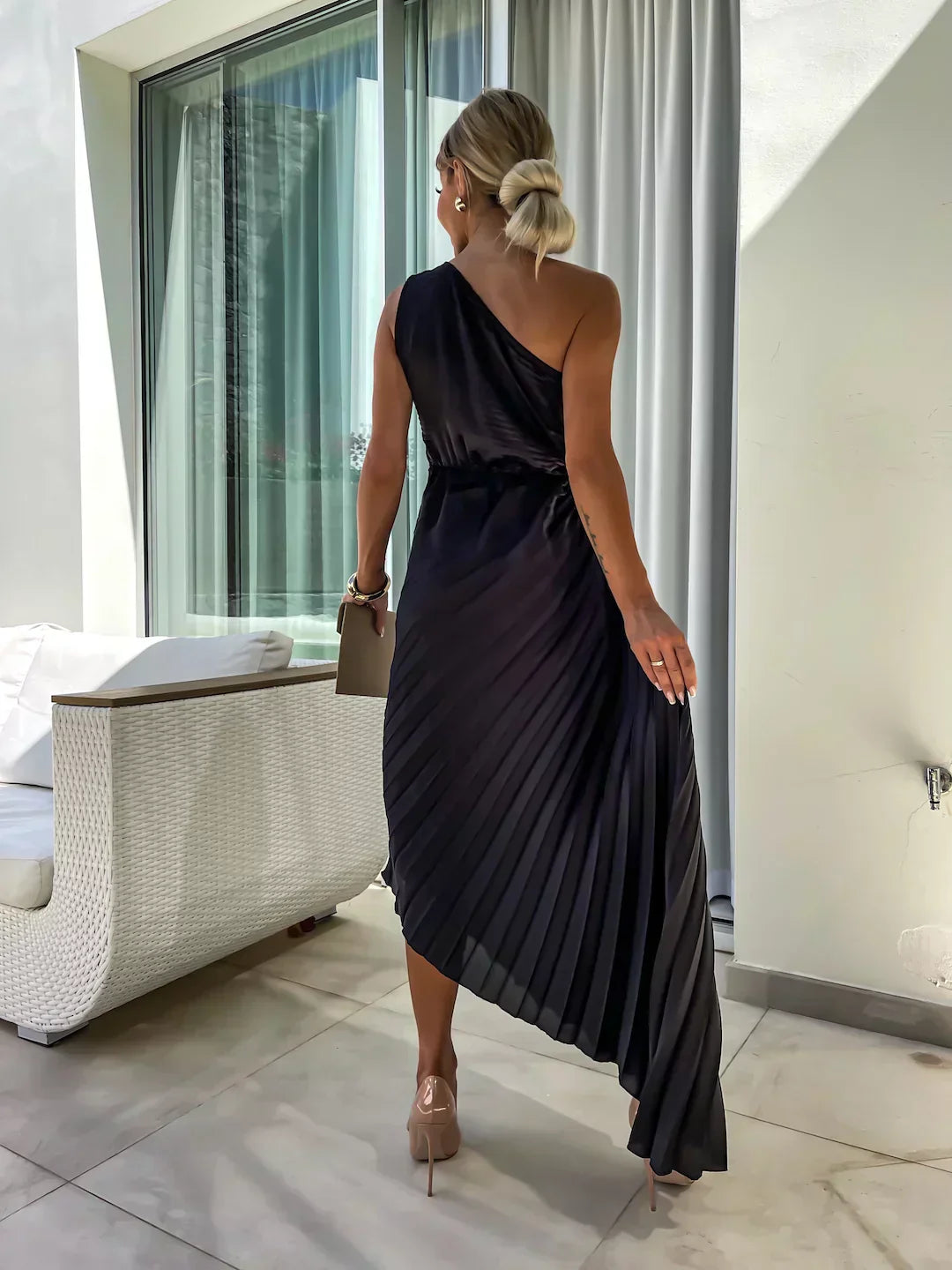Eya™ | Elegante Maxi Jurk met Eén Schouder