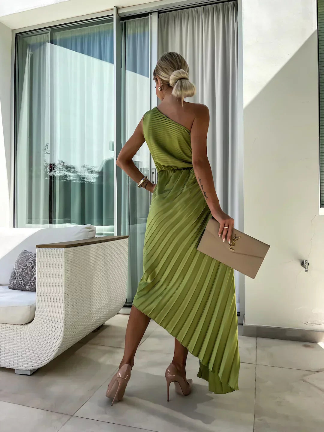 Eya™ | Elegante Maxi Jurk met Eén Schouder