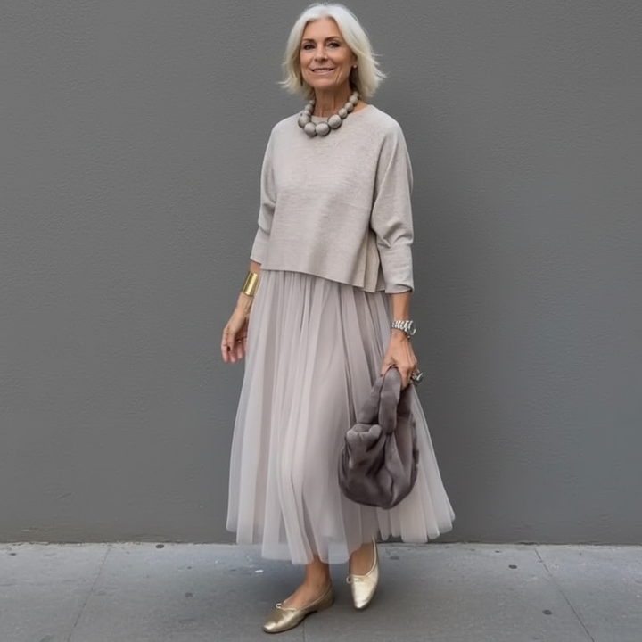 Emmie™ Elegante Twee-Delige Set | Moeiteloos Gebreide Laagjurk Set