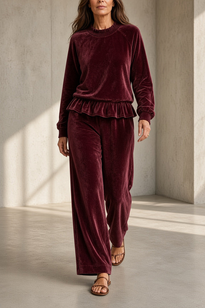 Fabiola | Compleet in Velours met Volants