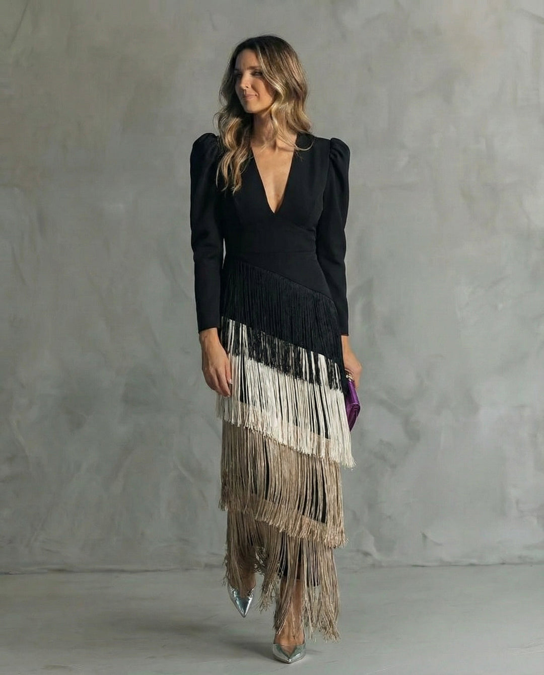Chiara - Elegante jurk met franjes