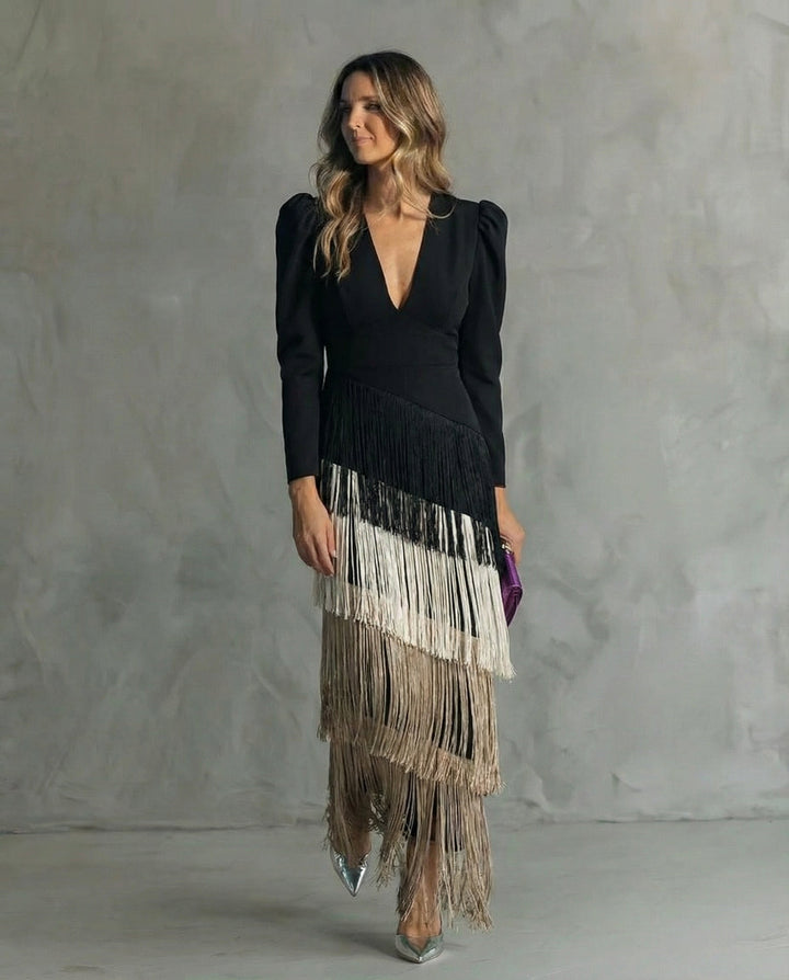 Chiara - Elegante jurk met franjes