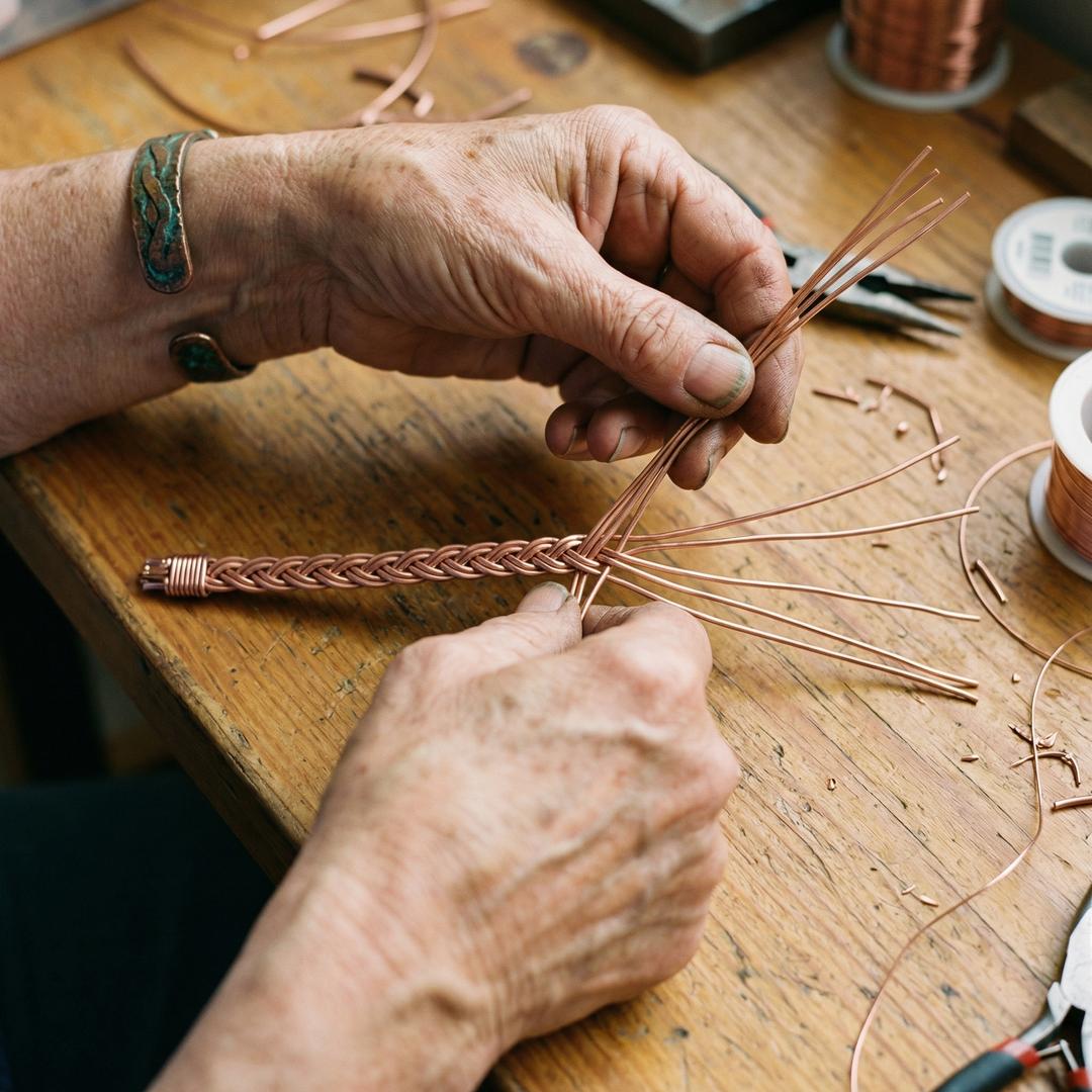 Entwine Koperen Enkelband