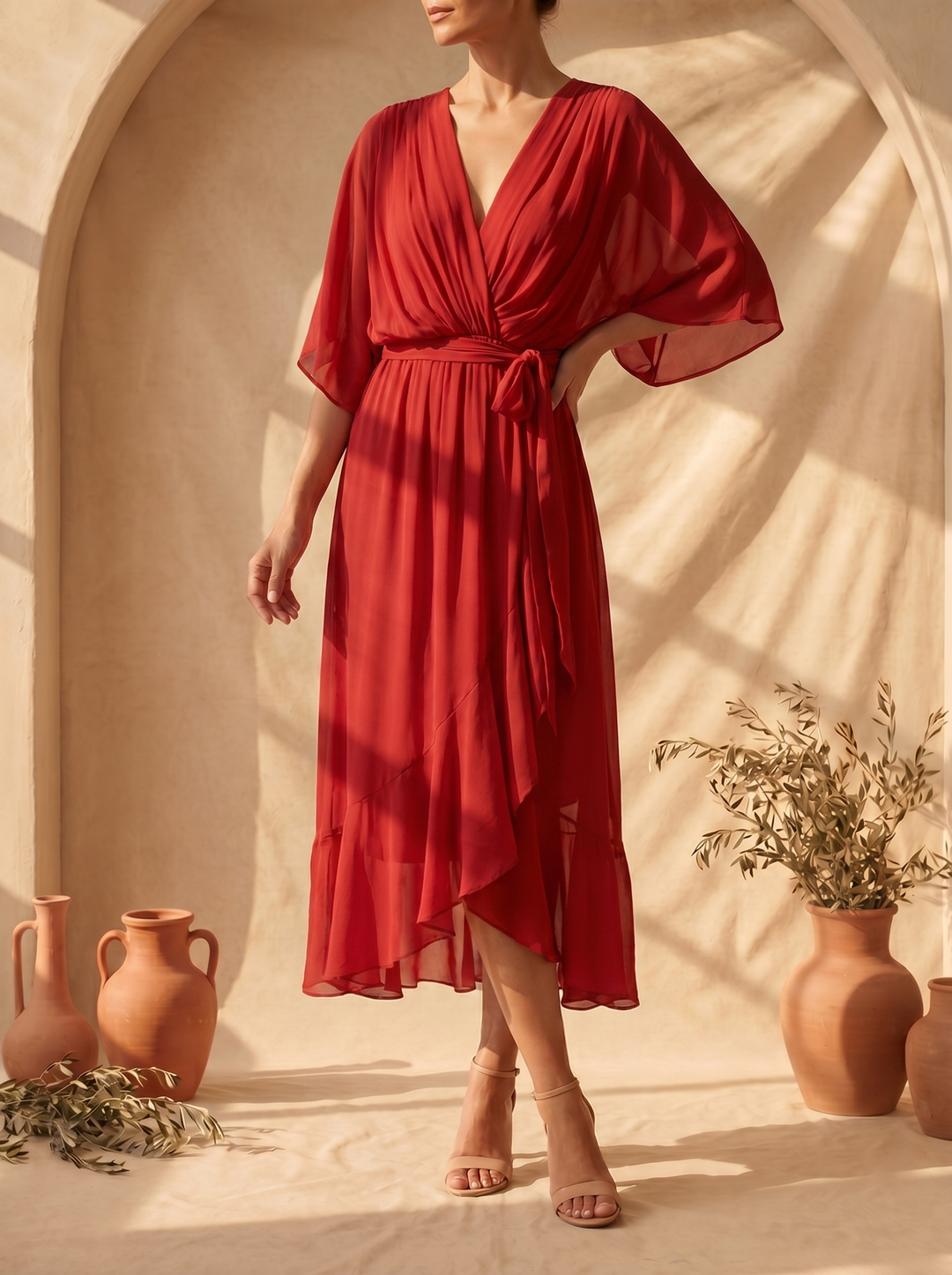 Sfumato | Chiffon Jurk met V-hals
