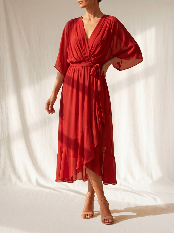 Sfumato | Chiffon Jurk met V-hals