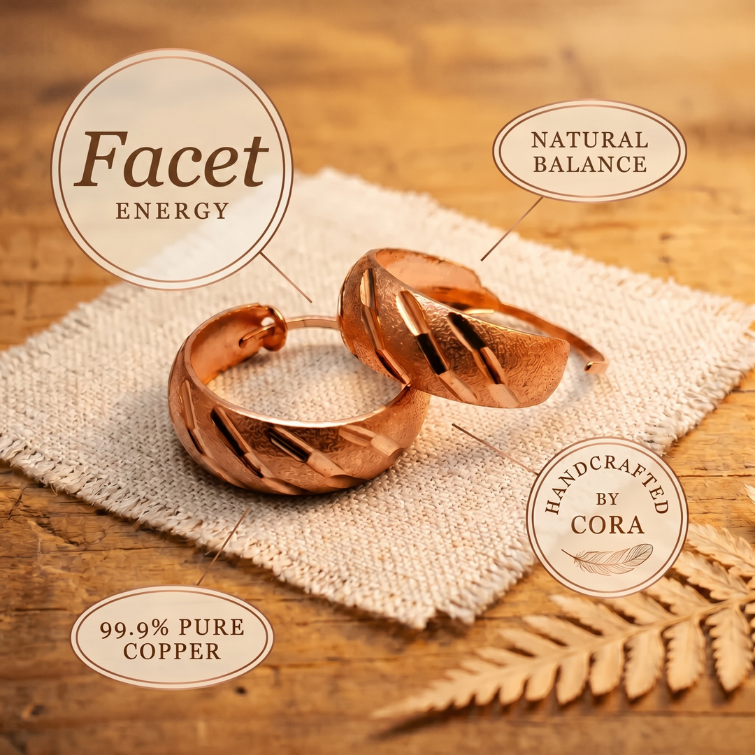 Facet Koperen Oorbellen