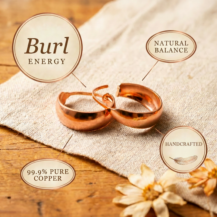 Burl Koperen Oorbellen