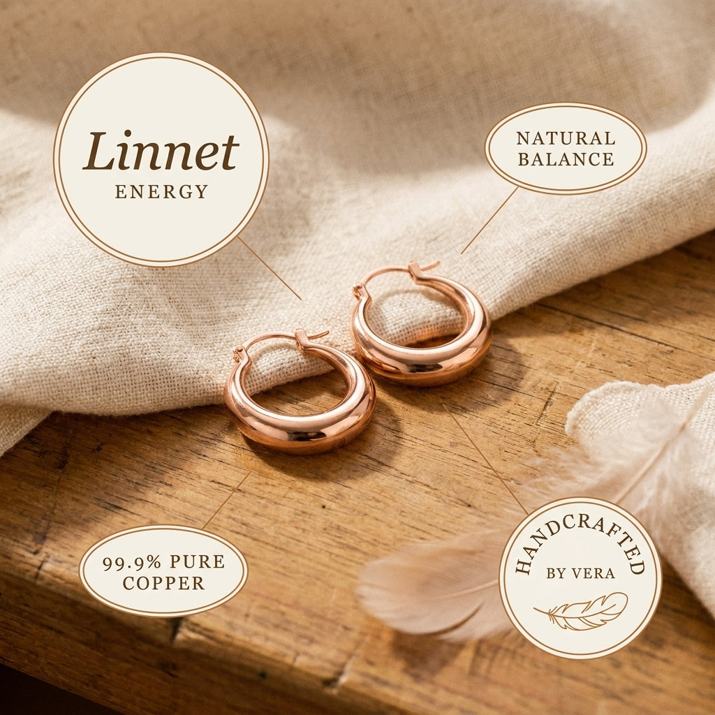 Linnet Koper Hoep Oorbellen
