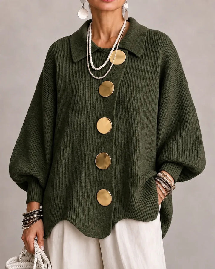 Karina | Oversized cardigan met kraag en knopen