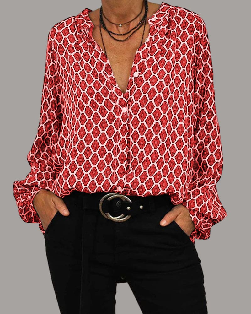 EDWINA I GEOMETRISCHE BLOUSE