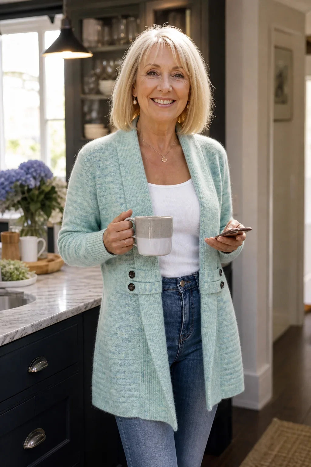 Vest dames | Lang gebreid vest met elegante pasvorm