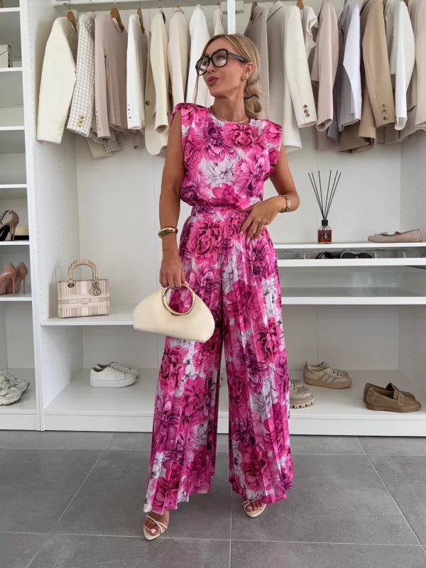 Evelyn™ Elegante 2-delige Set | Vloeiende Top en Plissé Broek