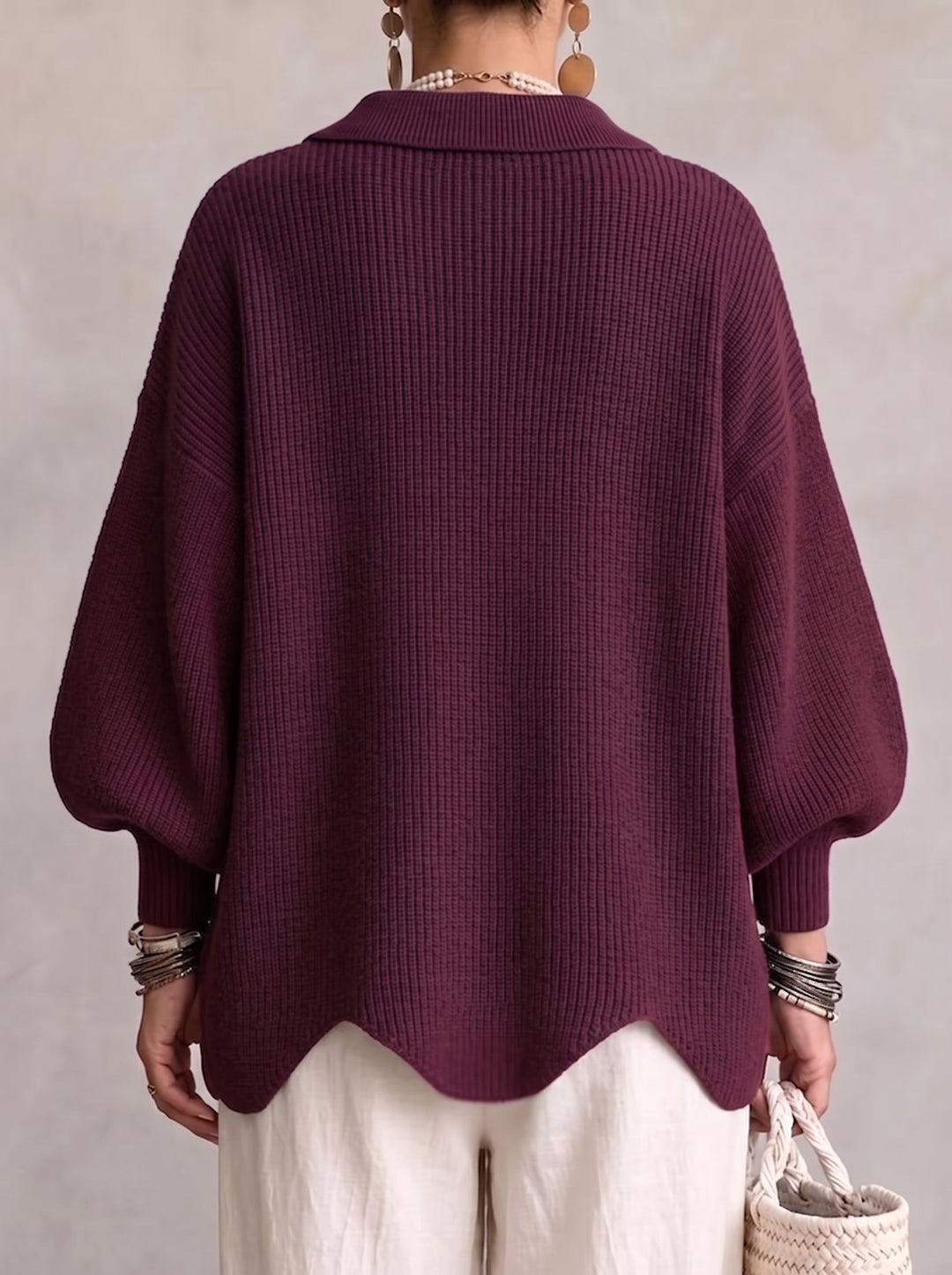 Karina | Oversized cardigan met kraag en knopen