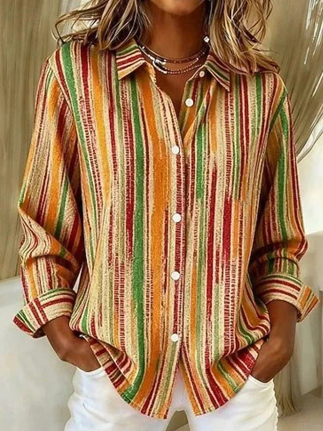 Saar | Kleurrijk Gestreepte Blouse
