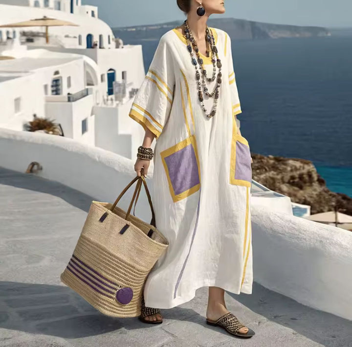 Elegante Mary - Lange Strandjurk voor een Stijlvolle Zomerlook