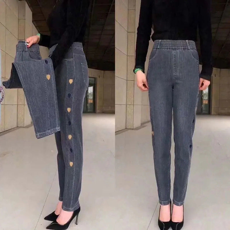 Soraya - Elastische Jeans met Borduurwerk