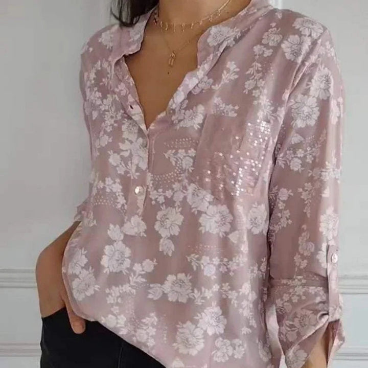 FRIEDLINDE I LANGERMIGE BLOEMENBLOUSE