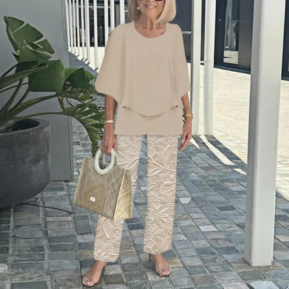 Wenda™ Moeiteloos Twee-Delig Set | Ontspannen Top en Wijde Broek