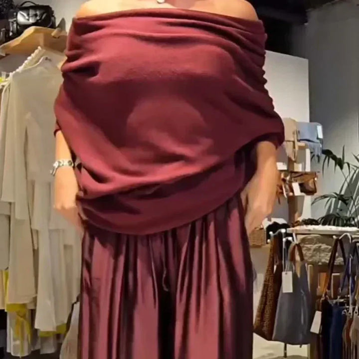 Georgina™ Elegante Off-Shoulder Set | Moderne Verfijning met een Onberispelijke Drape
