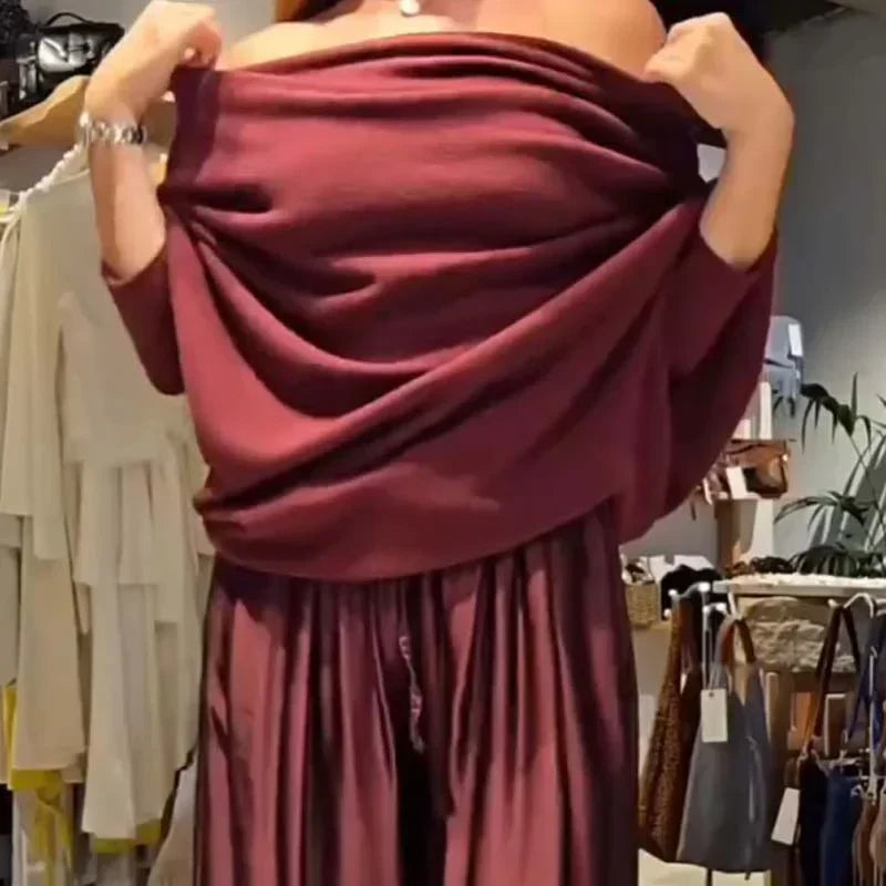 Georgina™ Elegante Off-Shoulder Set | Moderne Verfijning met een Onberispelijke Drape