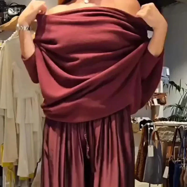 Georgina™ Elegante Off-Shoulder Set | Moderne Verfijning met een Onberispelijke Drape