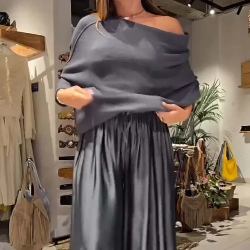 Georgina™ Elegante Off-Shoulder Set | Moderne Verfijning met een Onberispelijke Drape