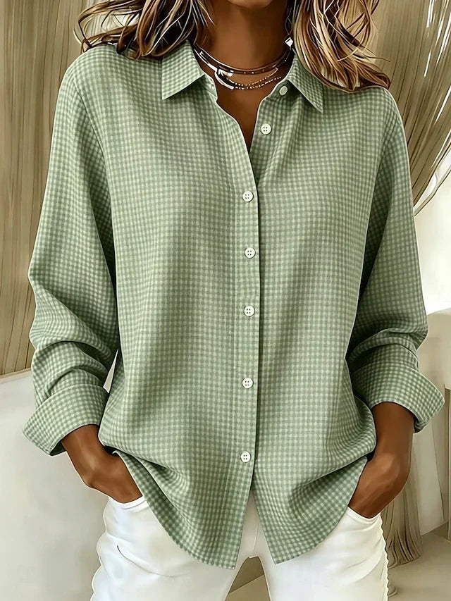 Nettie | Soepelvallende Geruite Blouse