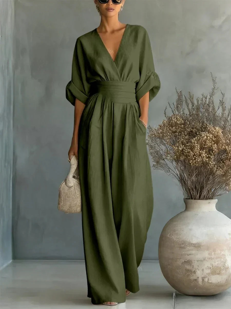 Alessia | Elegante Jumpsuit met V-hals en Hoge Taille