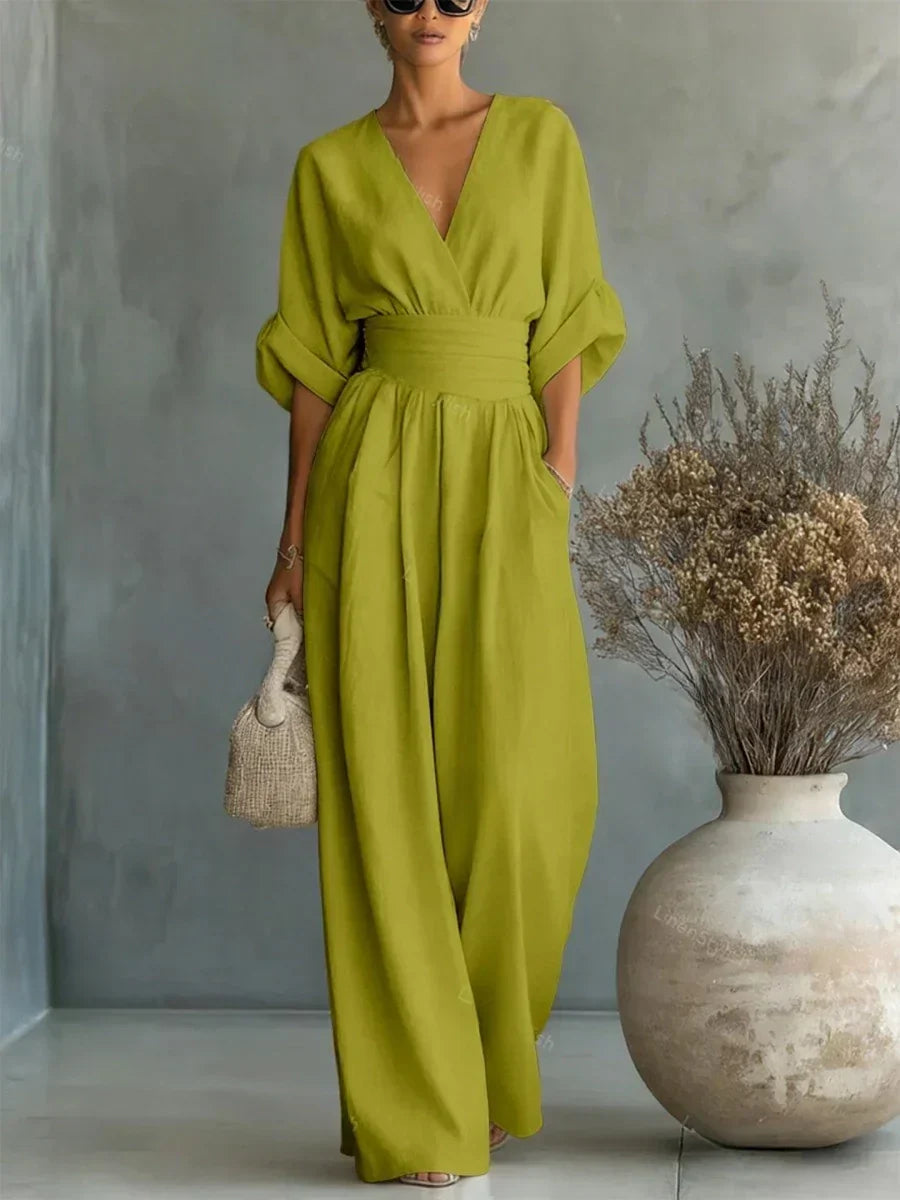 Alessia | Elegante Jumpsuit met V-hals en Hoge Taille