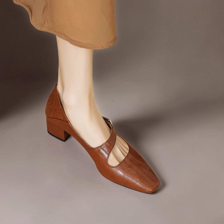 DELACROIX | Babyschoenen met Vierkante Neus en Gouden Bit Juliette