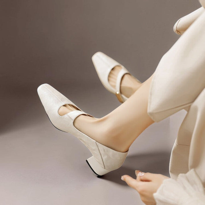 DELACROIX | Babyschoenen met Vierkante Neus en Gouden Bit Juliette