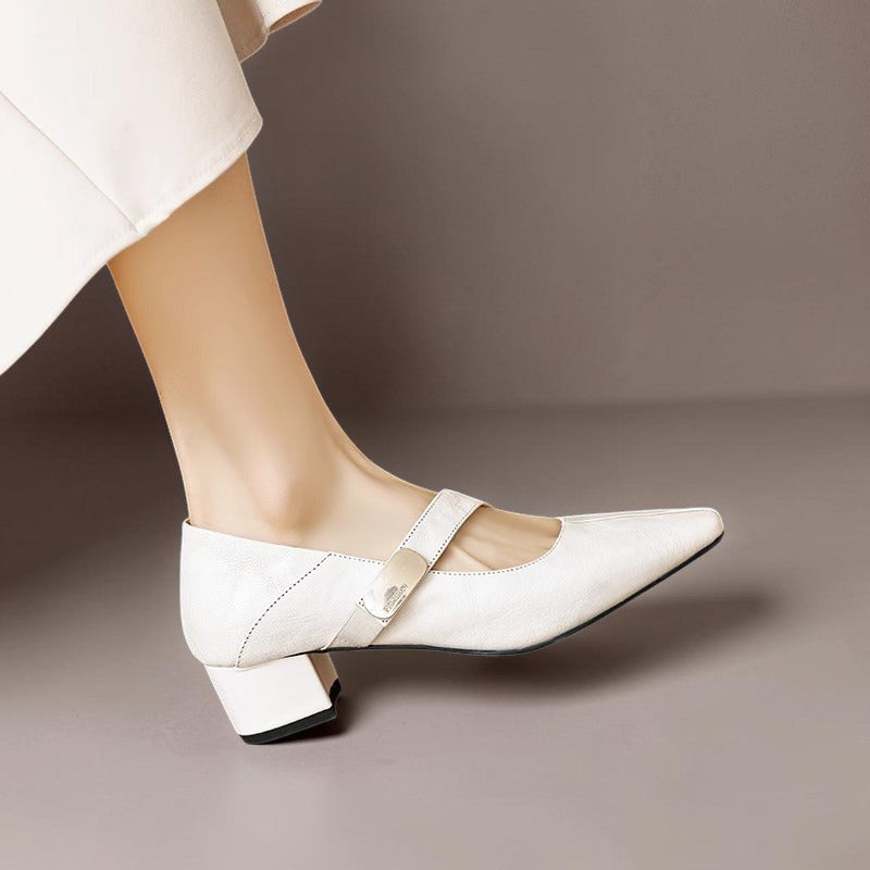 DELACROIX | Babyschoenen met Vierkante Neus en Gouden Bit Juliette